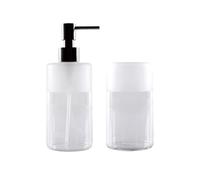 Lineabeta 4072.80 Bicchiere e Dosasapone, Vetro Satinato