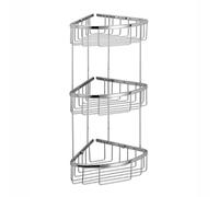 Lineabeta - Portaoggetti Doccia angolare a 3 Ripiani in Acciaio Lucido