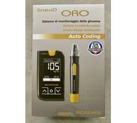 LineaD ORO 24 KIT GLUCOMETRO monitoraggio glicemia INCLUSE 10strisce+10lancette