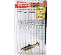 Lineaeffe Ami da Pesca Legati con Filo Fluorocarbon Trout Hooks Amo 8 0.16 mm 2 m Amo Trota Lago Mare Surfcasting