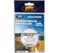 Lineaeffe Montature Terminali Pronti da Pesca Terminale 2 Ami Surf e Bolentino Misura Amo 2 Bracciolo 0.40 mm Trave 0.45 mm Mare Fiume Lago