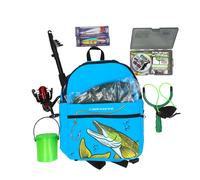 Lineaeffe Zaino Full Combo Set Da Pesca Canna Da Pesca E Mulinello E Zaino