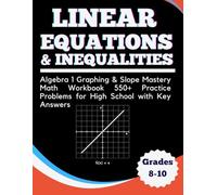 Linear Equations and Inequalities Algebra 1 Graphing & Slope Mastery Math Workbook 550+ Practice Problems for High School With Key Answers