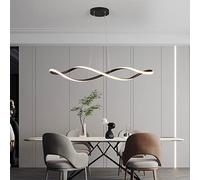 Linear LED Pendant Light Lamp, Adjustable Height Chandelier,Chrome Finish Long Strip Office Chandelier Living Room Dining Study Bedroom Hanging