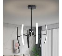 Linear Lighting Fixture Classic Chandeliers, LED Dimmbale Lamp,Gold Sputnik Pendant Light with Rotable Lampbody for Dining Room Kitchen Island Bedroom,60W