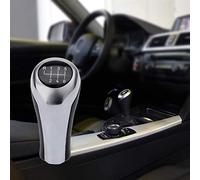 LINEAW Leva Cambio Auto 5 6 velocità Pomello Cambio Auto MT Shifter Stick Leva per BMW X1 X3 X5 E60 E61 E62 E63 E81 E82 E83 E85 E87 E88 E90 E91 Chrome Pomello in Pelle Pu (Colore : 6 Marce)