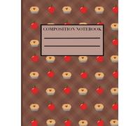 Lined Composite Notebook: 8.5” x 11” 200 Page Lined Notebook Hand Drawn and Designed Pixel Art Apple Pie Theme