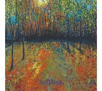 Lined Composition notebook 8.5x8.5 by Chemille: Forest landscape abstract original artwork cover