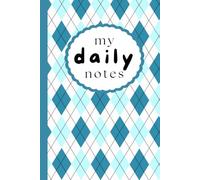 Lined Journal Notebook - 200 pages, Leather College Ruled Notebooks for Women Men School Work Writing Note Taking, 6” x 9”, blue rhombuses - diamond