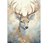 Lined Journal, Winter Deer by Cici J: A 100 Page, 8.5x11, Lined Notebook with Space for Drawing