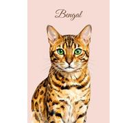 Lined Notebook 6x9: Bengal Cat Notebook for Studying, Work, Note Taking | Cute Watercolor Cat Portrait Journal for School, College, University | Feline Lover Gift for Women, Men, Teens