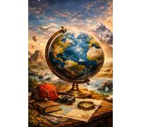 Lined Notebook: 6x9 Hardcover: Hardcover Ruled Notebook for School, Work and Home - Geography Cover Design