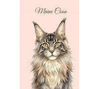 Lined Notebook 6x9: Maine Coon Notebook for Studying, Work, Note Taking | Cute Watercolor Cat Portrait Journal for School, College, University | Feline Lover Gift for Women, Men, Teens