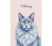 Lined Notebook 6x9: Nebelung Cat Notebook for Studying, Work, Note Taking | Cute Watercolor Cat Portrait Journal for School, College, University | Feline Lover Gift for Women, Men, Teens