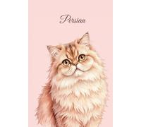 Lined Notebook 6x9: Persian Cat Notebook for Studying, Work, Note Taking | Cute Watercolor Cat Portrait Journal for School, College, University | Feline Lover Gift for Women, Men, Teens