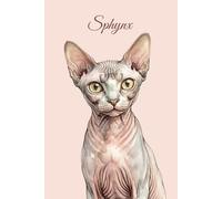 Lined Notebook 6x9: Sphynx Cat Notebook for Studying, Work, Note Taking | Cute Watercolor Cat Portrait Journal for School, College, University | Feline Lover Gift for Women, Men, Teens