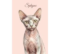 Lined Notebook 6x9: Sphynx Cat Notebook for Studying, Work, Note Taking | Cute Watercolor Cat Portrait Journal for School, College, University | Feline Lover Gift for Women, Men, Teens