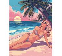 Lined Notebook: 8.5 x 11 inches | No Margin | Perfect for Adults: Miami Beach