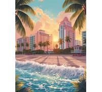 Lined Notebook - 8.5 x 11 inches | Wide Ruled | No Margin | Perfect for Adults: Miami Vibes