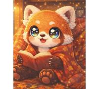 Lined Notebook - Cozy Reading Red Panda: Warm autumn aesthetic journal for notes, lists, and everyday writing