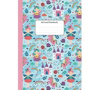 Lined Notebook For Kids A4 Wide Ruled for School or Home Use Unicorns and Fairies Design: (Lined with Margin Notebook for children 60sheets/120 pages)