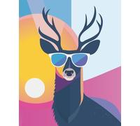 Lined Notebook for Writing with Cool Deer Cover: 7.5 x 9.25 in, 110 Pages, White Paper, Soft Matte Composition Journal