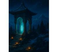 Lined Notebook: Glowing Crystal Portal Under the Moon: 8.5 x 11 Inches | 100 Lined Pages | Matte Cover | Beautiful Full Wraparound Cover | Perfect for Writing, Journaling, Notes & Everyday Use