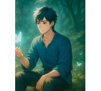 Lined Notebook: Handsome Boy by a Magical Waterfall: 8.5 x 11 Inches | 100 Lined Pages | Matte Cover | Beautiful Full Wraparound Cover | Perfect for Writing, Journaling, Notes & Everyday Use