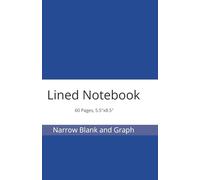 Lined Notebook, Narrow Blank and Graph, 60 Pages, 5.5"x8.5",