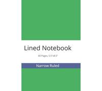 Lined Notebook, Narrow Ruled, 60 Pages, 5.5"x8.5",
