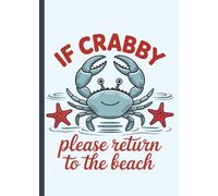 Lined Notebook: Seafoam Blue Beachy Crab and Blue Stripes Illustration | 5.0" x 7.0” Cute Crabby Beach Aesthetic Journal with 120 Pages for Boys, Girls, Teens and Adults | Seaside Collection
