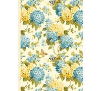 Lined Notebook: Vintage Blue and Yellow Hydrangea and Butterfly Botanical Illustration | 5.0” x 7.0” Cottagecore Floral Aesthetic with 120 Pages for ... - Women - School - Work | Floral Collection