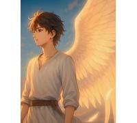 Lined Notebook: Winged Boy at Sunset: 8.5 x 11 Inches | 100 Lined Pages | Matte Cover | Beautiful Full Wraparound Cover | Perfect for Writing, Journaling, Notes & Everyday Use