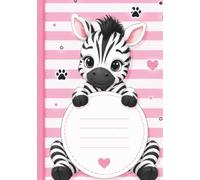 Lined School Notebook | Cute Zebra Notebook for Kids | A5 | 60 Pages | Ages 5-10