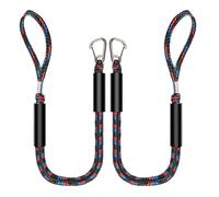 Linee a molla elastiche marine: coppia di corde in nylon da 4 piedi con ganci a pressione in acciaio inossidabile, elastico che assorbe gli urti assicura il casco senza tirare, sistama di