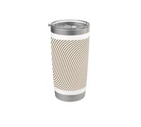 Linee a spirale crema e nero Bicchiere termico in acciaio inox doppia parete