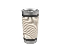 Linee a spirale crema e nero Bicchiere termico in acciaio inox doppia parete