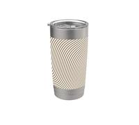 Linee a spirale crema e nero Bicchiere termico in acciaio inox doppia parete