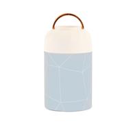 Linee blu e bianche dell'acciaio inossidabile del contenitore del pranzo isolato sotto vuoto per i bambini con il cucchiaio per le donne gelato 17oz