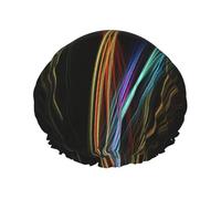 Linee colorate Art Cuffia da Doccia Per Gli Uomini Cap Donne Riutilizzabile Impermeabile Lungo Spessa Cura Dei Capelli Corto Bagno Bambini