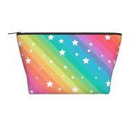 Linee colorate e stelle divertenti, Borsa da toilette Borsa per trucco Borsa per cosmetici Borsa da toilette da viaggio portatile
