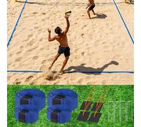 Linee da 2-in-1 per beach volley, marcatura del campo da gioco con linea centrale, linee per campo da pallavolo portatili da fissare per spiaggia sabbiosa e prato, linee per campo da beach volley per