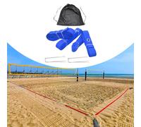 Linee di pallavolo della spiaggia che marcano per la spiaggia di prati