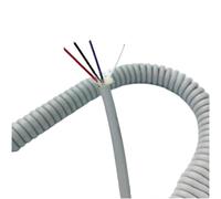 linee elettriche a spirale, Cavo di alimentazione riccio 4 nuclei 0,3 mm2 rame nudo telescopico 5 mm poliuretano 2-15 metri(Stretch 3 Meters)