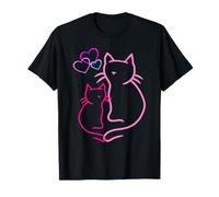Linee gatti bambini bambini ragazze ragazzi cuore cuore bambino Maglietta