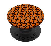 Linee geometriche nere in sfondo arancione PopSockets PopGrip Adesivo
