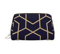 Linee geometriche stampa borsa di trucco in pelle per le donne borsa da toilette da viaggio per articoli da toeletta borsa cosmetica