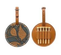 Linee gialle la borsa di stoccaggio del tee di golf di Brown di struttura, borsa multifunzionale di stoccaggio del tee di golf per gli uomini,