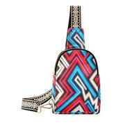 Linee irregolari alla moda in rosso e blu borse fanny pack robusto zaino fionda borsa a tracolla per viaggio