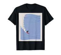 Linee Minimal Surf Wave | Blue Ocean Aesthetic Maglietta